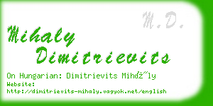 mihaly dimitrievits business card